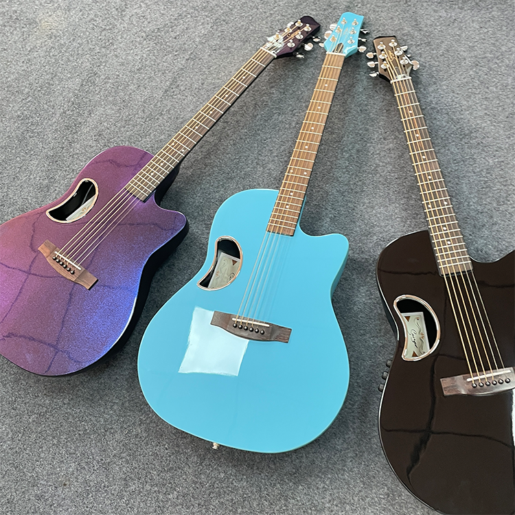 Smiger carbon fiber guitar for fashion trend smooth feel solid top electric acoustic guitar