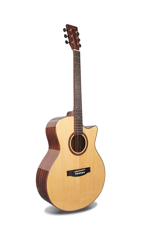 W-MAS-41A 6 String Hollow Body Acoustic Guitar Solid Wood Top