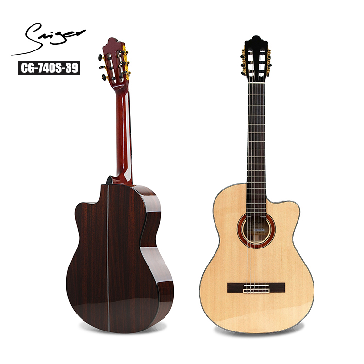 CG-740S-39 Classic cutaway rosewood classical and nylon string guitar