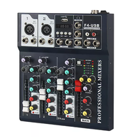 USB 4 Channel Amplifier Sound Audio Mixer F-4 